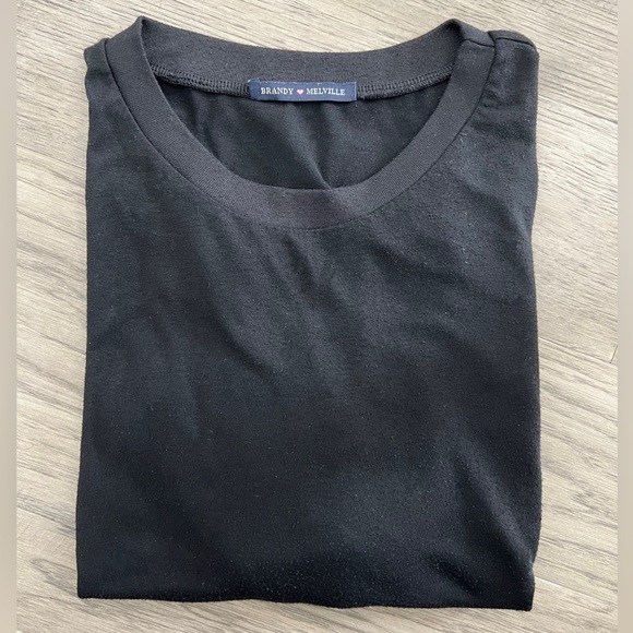 Brandy Melville black mesh detail tshirt - Picture 4 of 5